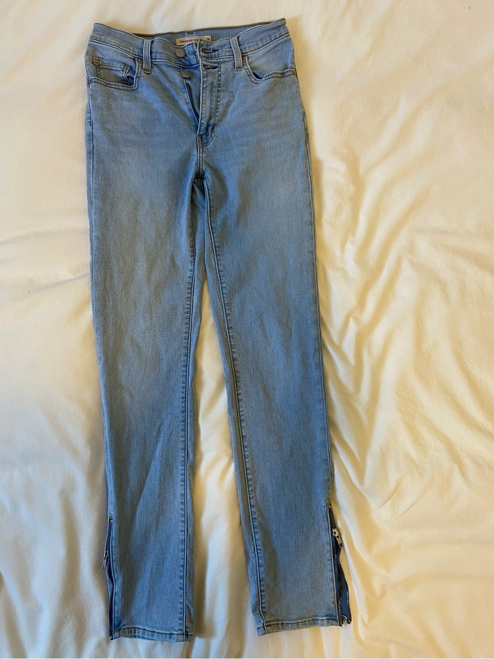 Levi's Light Blue Flare Jeans with Ankle Zips